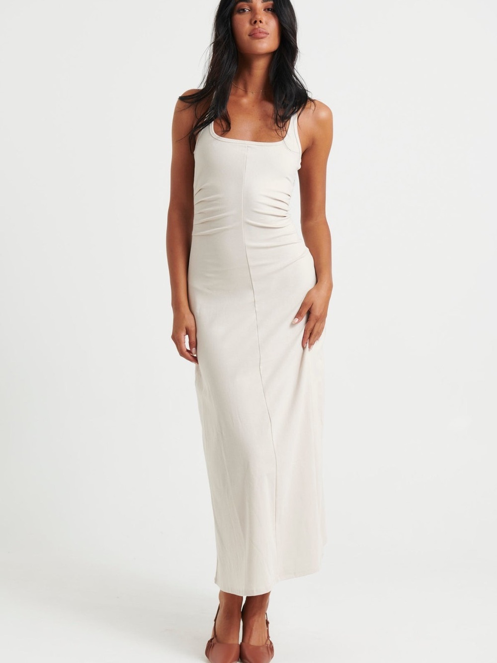 Alma Midi Dress Bone